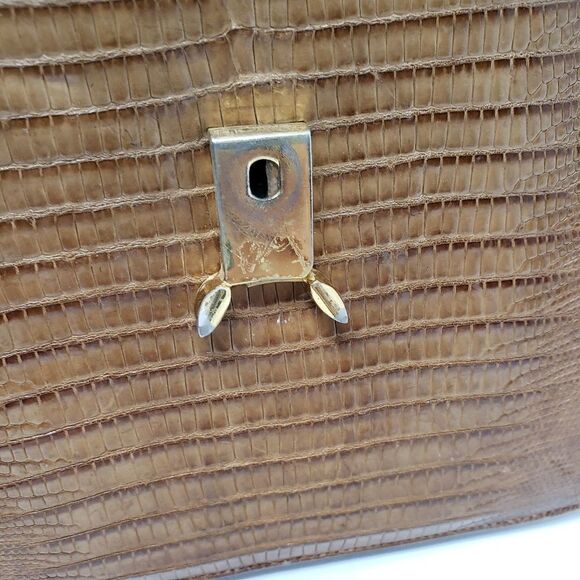 Vintage Bellestone Camel Reptile Handbag - Picture 10 of 13